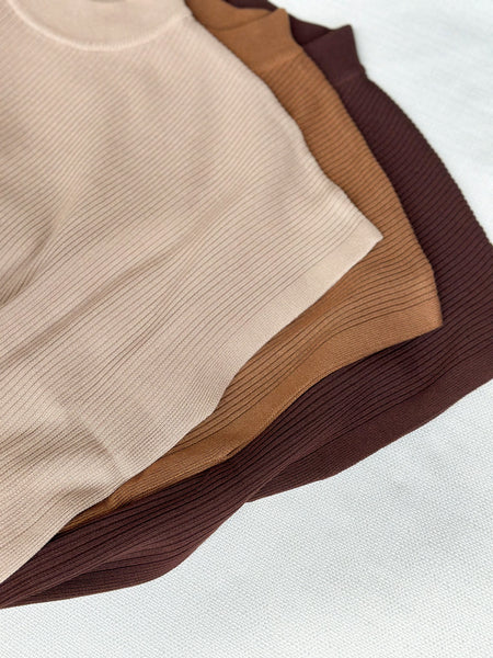 Abi Mock Neck Ribbed Tshirt [3 colors]