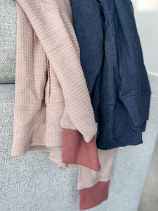 Maple Delight Waffle Crew [navy & mauve]