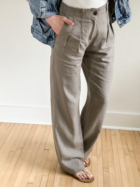 Kansas High Rise Linen Dress Pants