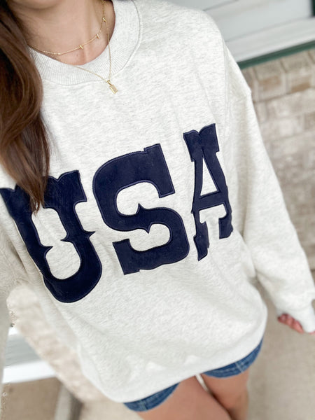USA [navy velvet letters]