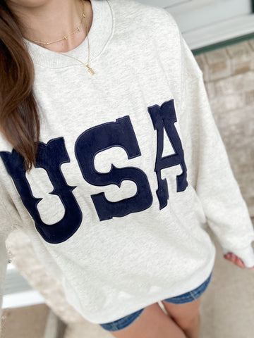 USA [navy velvet letters]