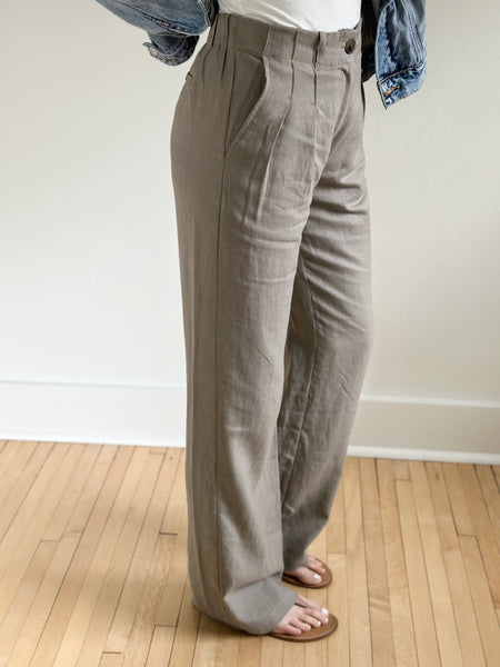 Kansas High Rise Linen Dress Pants