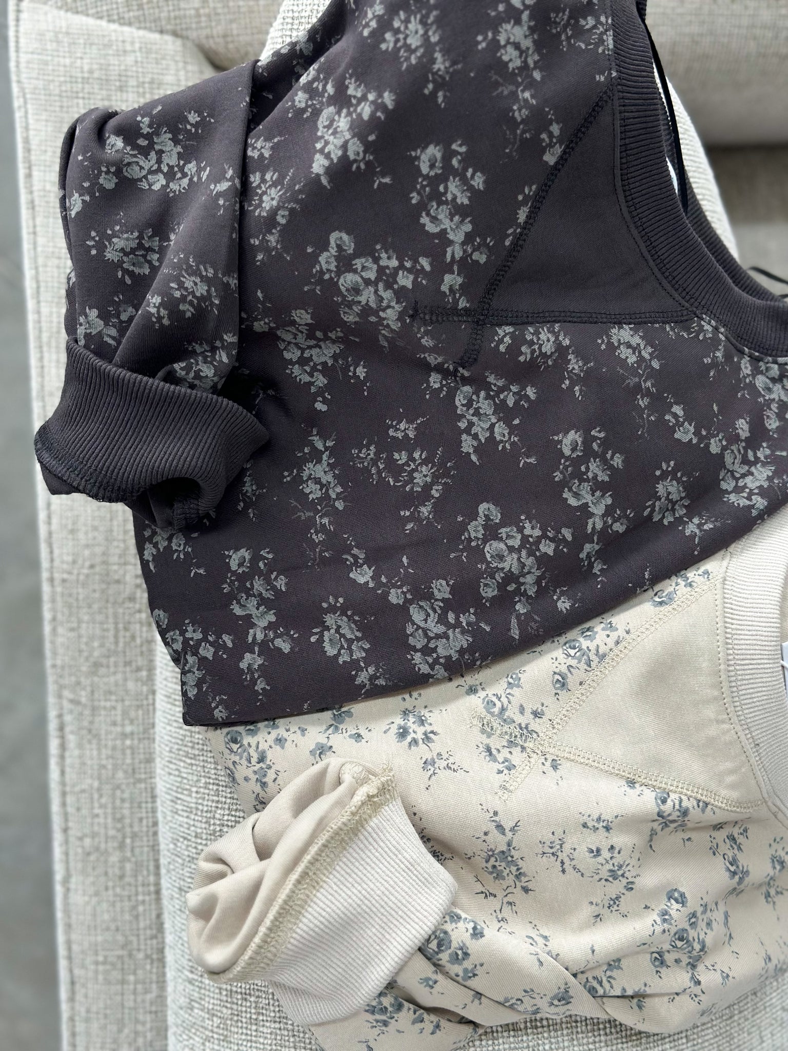 All Natural Floral Crew [oatmeal & charcoal]