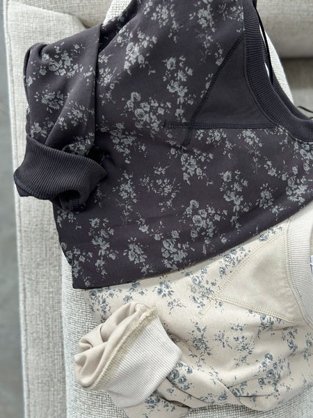 All Natural Floral Crew [oatmeal & charcoal]