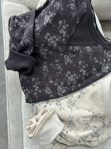 All Natural Floral Crew [oatmeal & charcoal]