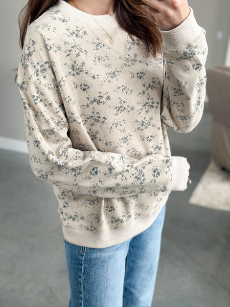 All Natural Floral Crew [oatmeal & charcoal]