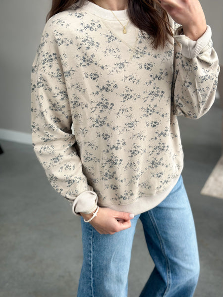 All Natural Floral Crew [oatmeal & charcoal]