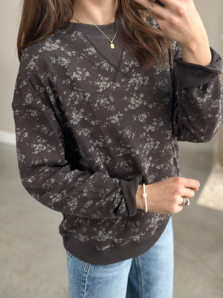 All Natural Floral Crew [oatmeal & charcoal]
