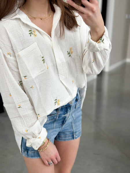 Maggie Embroidered Floral Pullover