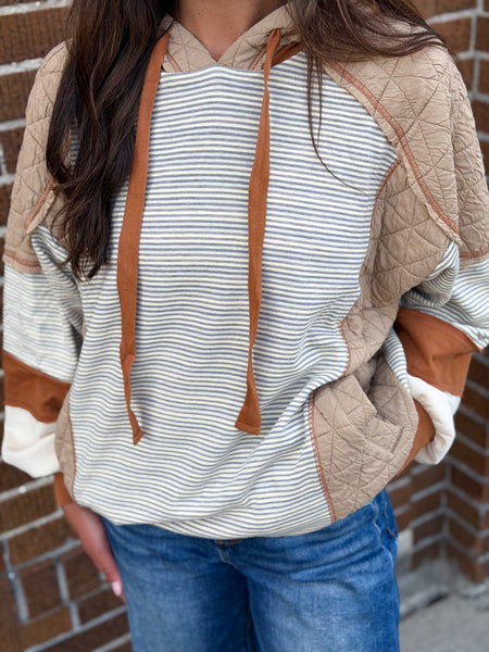 Here Comes Fall Quilted Hoodie