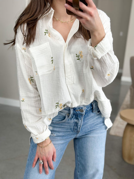 Maggie Embroidered Floral Pullover