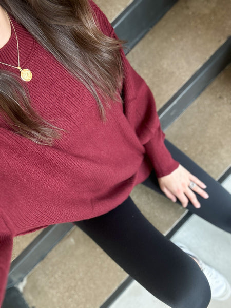 All Day Sweater [Latte, Burgundy, Evergreen]