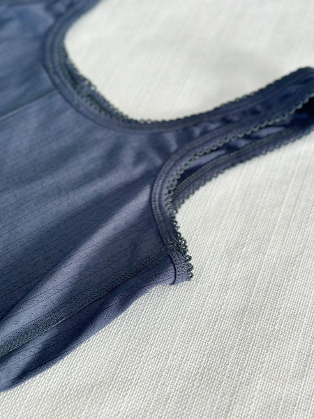 Breeze Pointelle Fabric with Lace Trim Tank