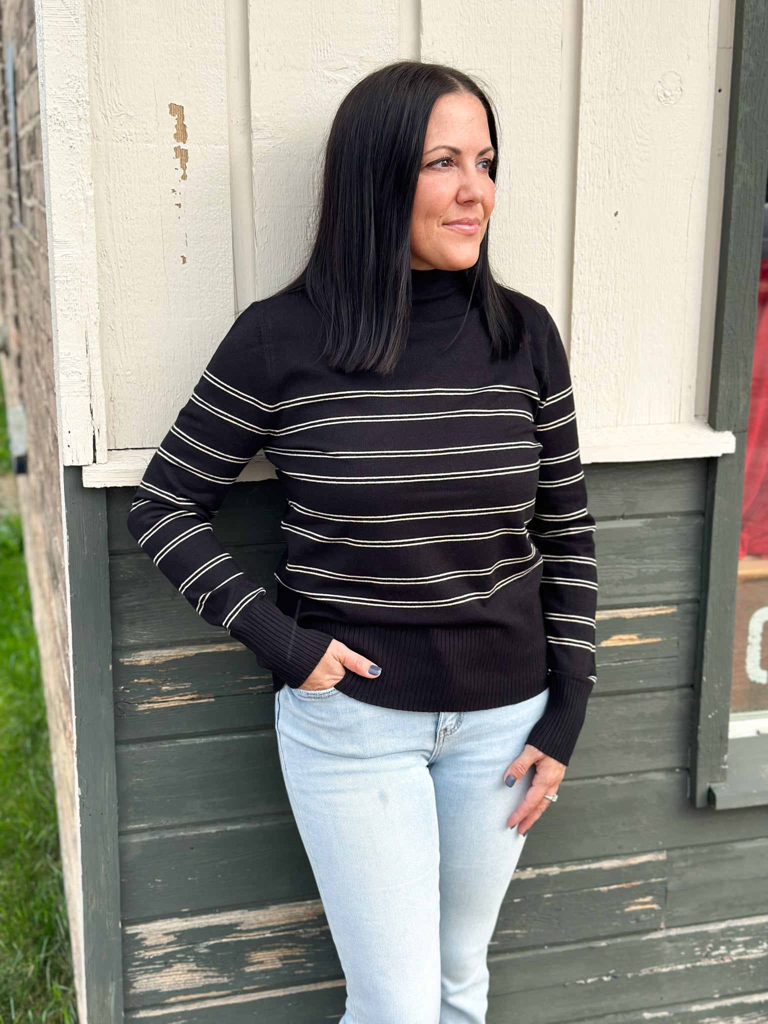 Grove BUTTA Soft Mock Neck Sweater