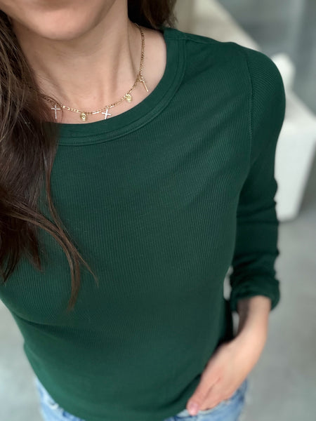 Evergreen Ribbed Breya