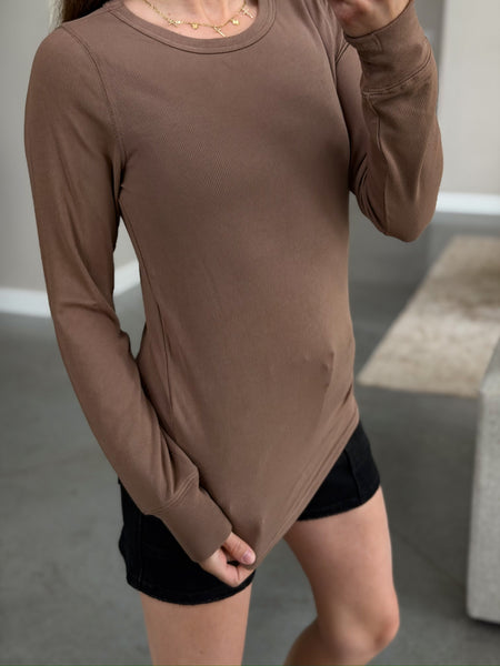 Breya Ribbed Long Sleeves [coffee + latte]