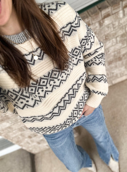 Winter Aztec Cozy Sweater