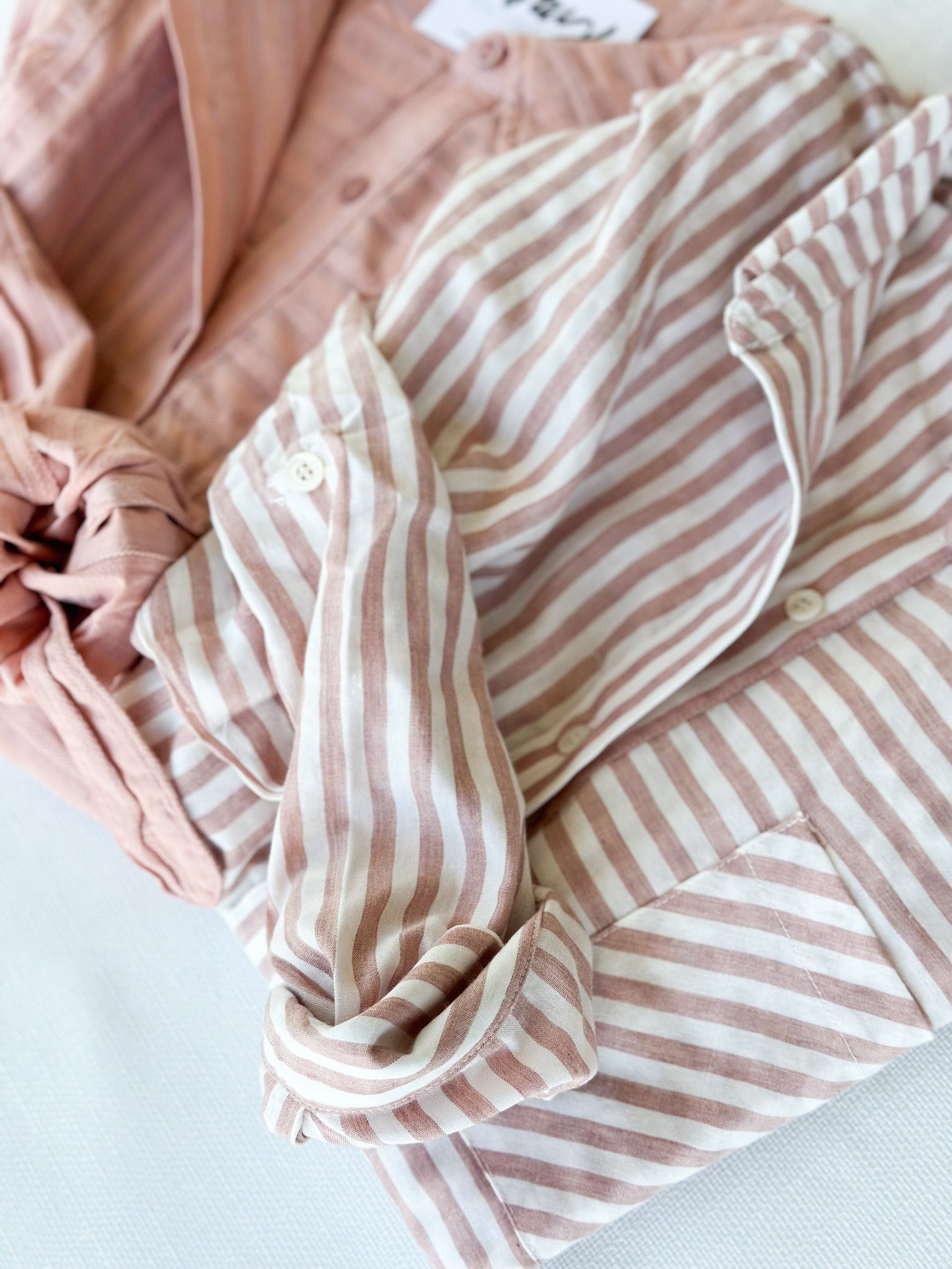 Point Beach Button Down [mauve stripe] PRE-ORDER 1-2 weeks