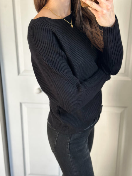 Colt Black Ribbed Sweater