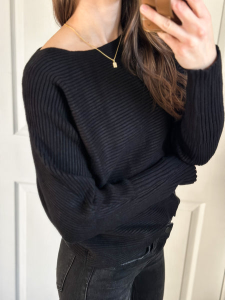 Colt Black Ribbed Sweater