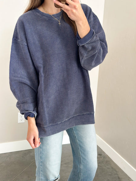 Day to Day Ribbed Legging Friendly Crew [mocha & navy]