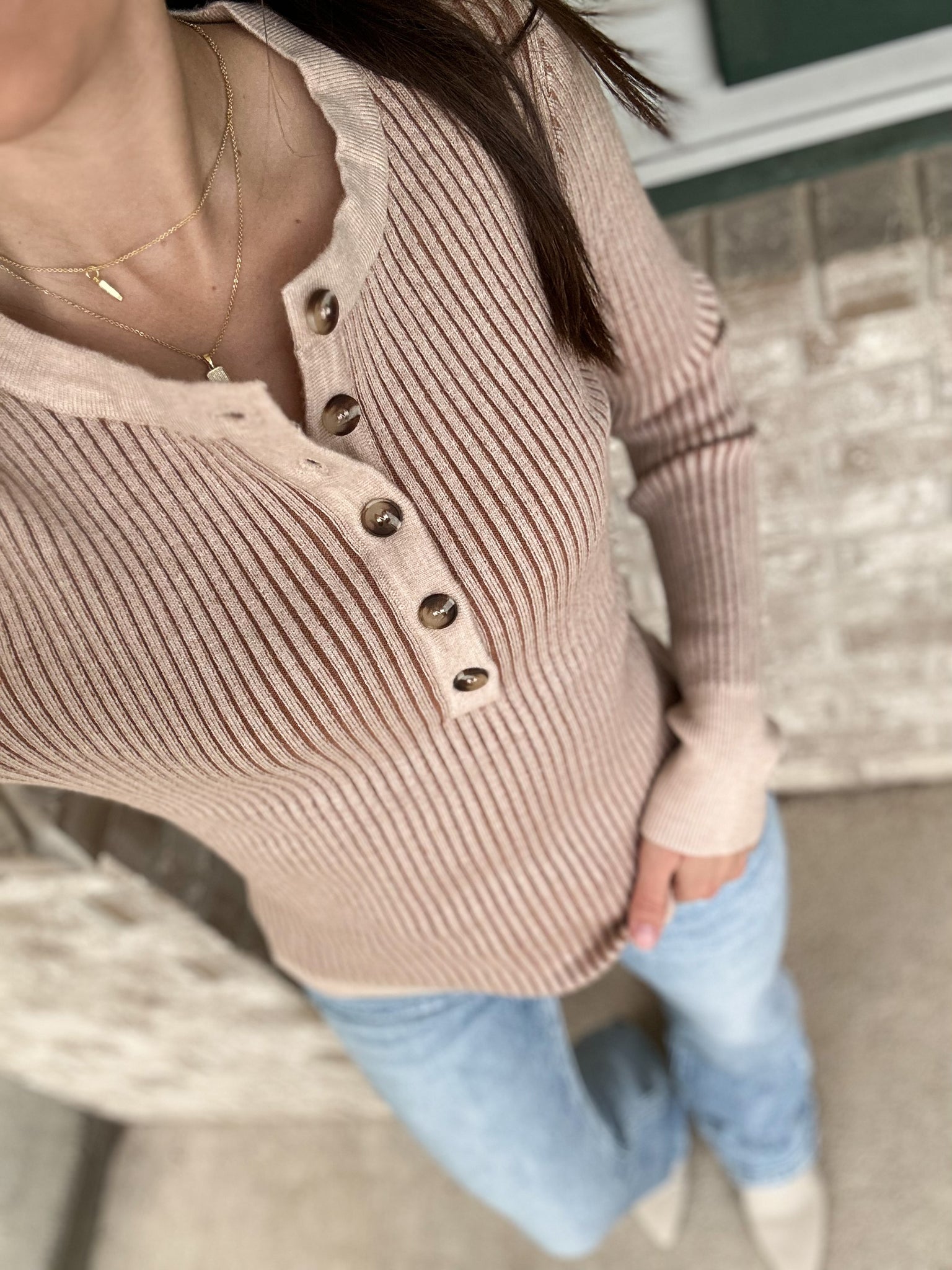 Honey Textured Henley