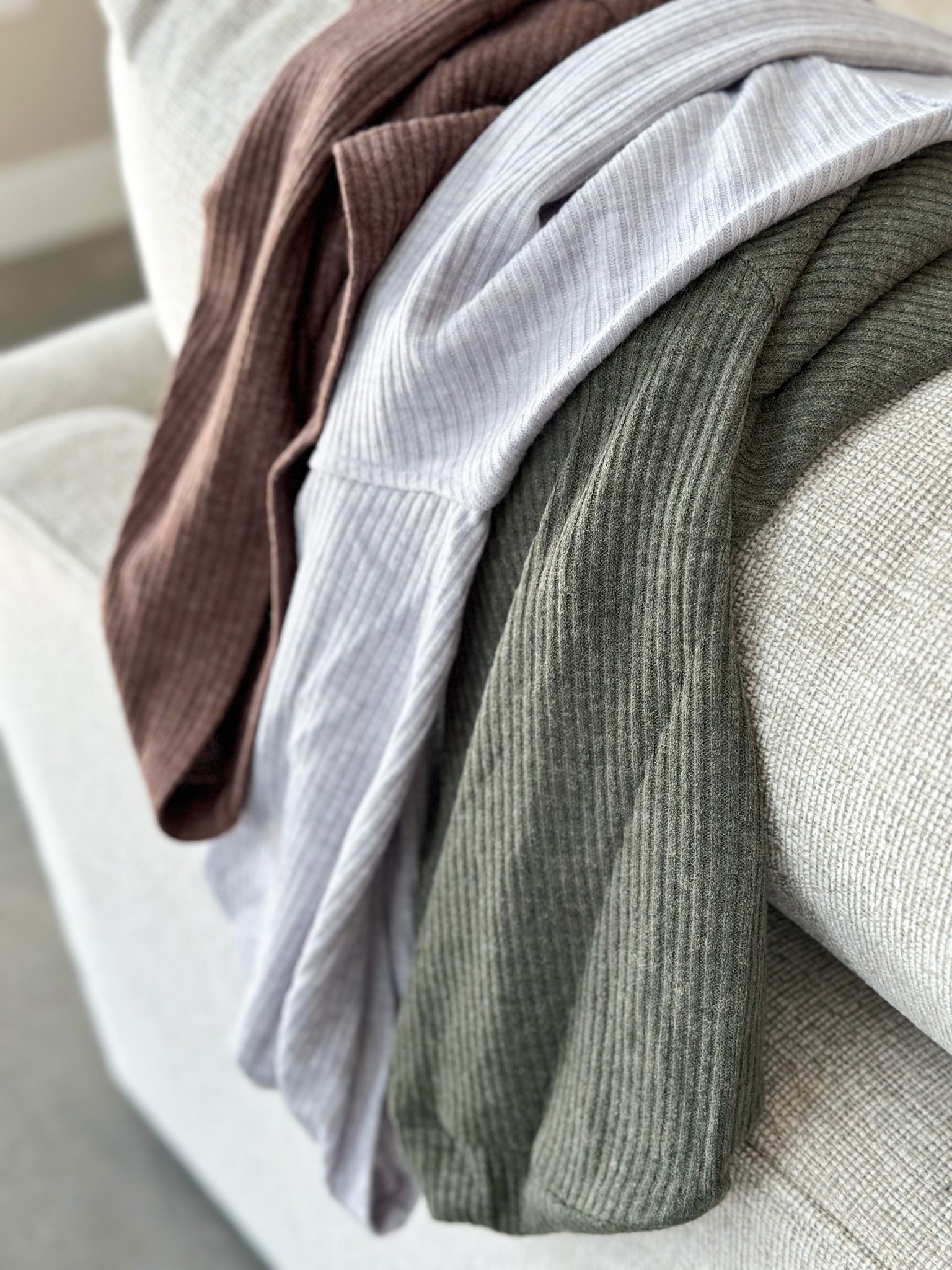 Classic Ripper Ribbed Hoodie [dark olive, mocha, gray]