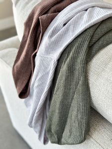 Classic Ripper Ribbed Hoodie [dark olive, mocha, gray]