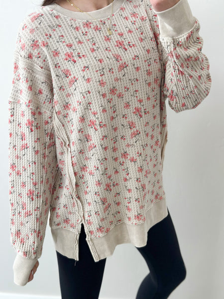 Soft Waffle Dainty Floral Crew