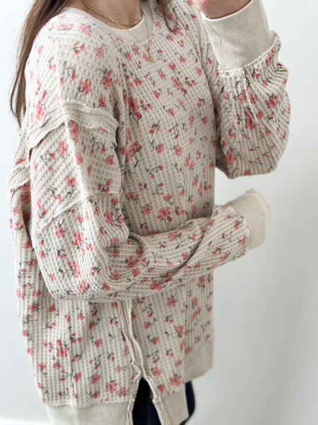 Soft Waffle Dainty Floral Crew