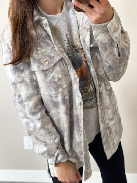 Camo Butter Soft Fleece Shacket