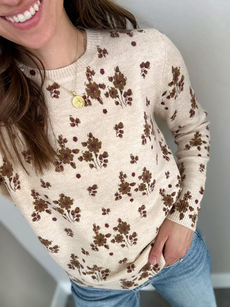 Crisp Floral Sweater