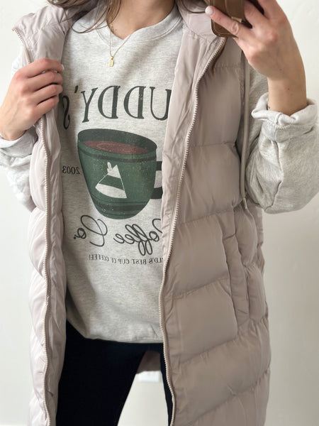 Long Winter Vests [taupe & black]