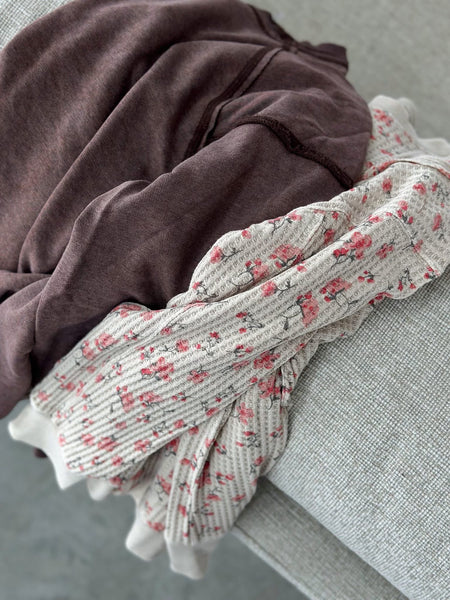 Soft Waffle Dainty Floral Crew