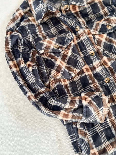 Navy Plaid Comfort Shacket