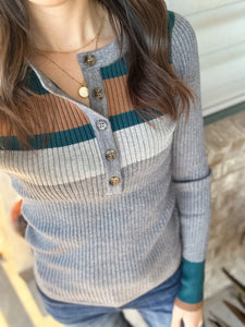 Crazy Good Henley Sweater- ships out in 7-14 days!
