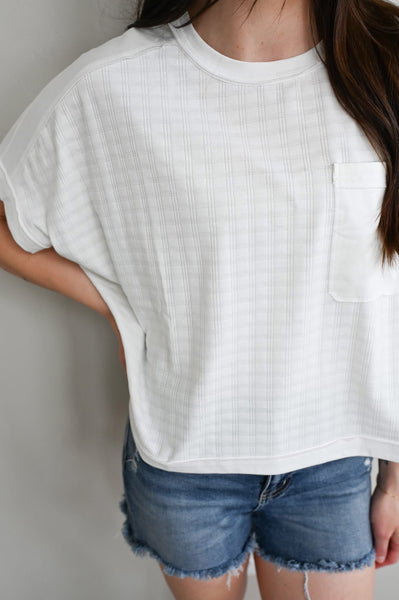 Step Further White Check Tee