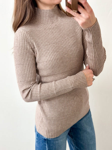 Rivi Mock Neck [taupe & mocha]