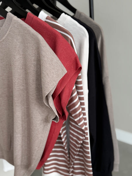 Mac Knit Tee [spice + taupe]