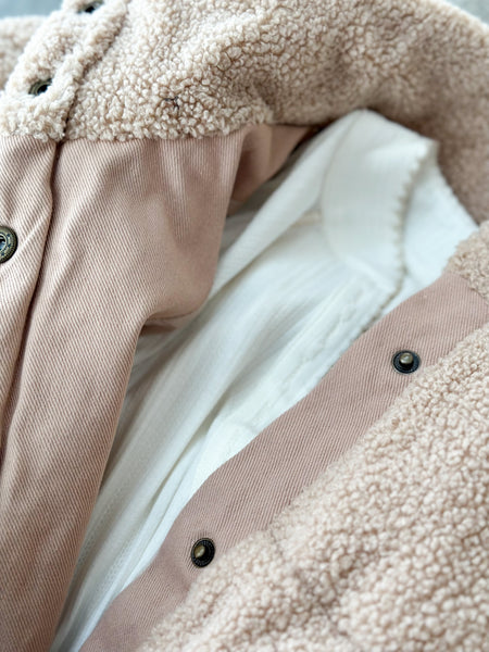Winter Teddy Jacket [taupe & black]