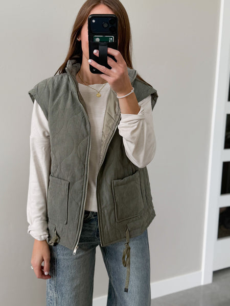 Lando Suede Quilted Vest