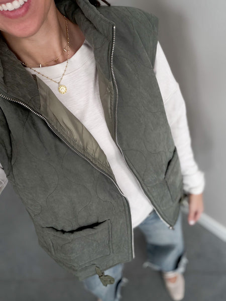 Lando Suede Quilted Vest