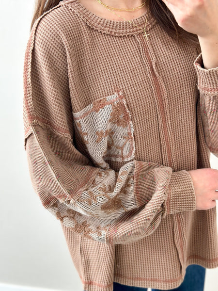 Darling Waffle Floral Top