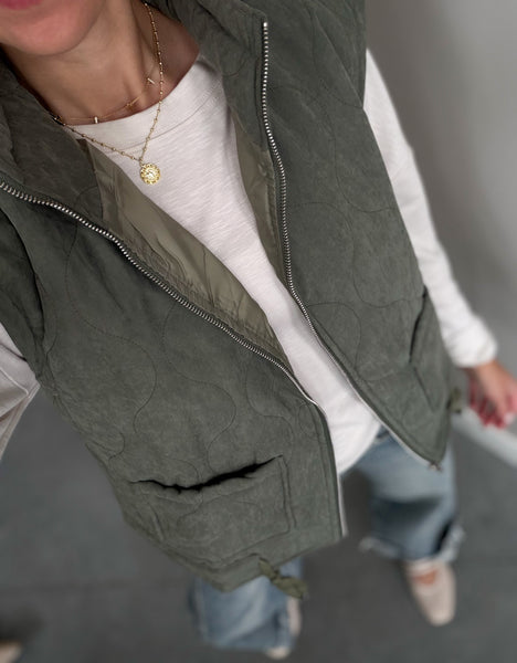 Lando Suede Quilted Vest