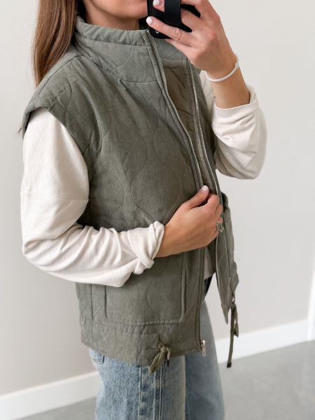 Lando Suede Quilted Vest