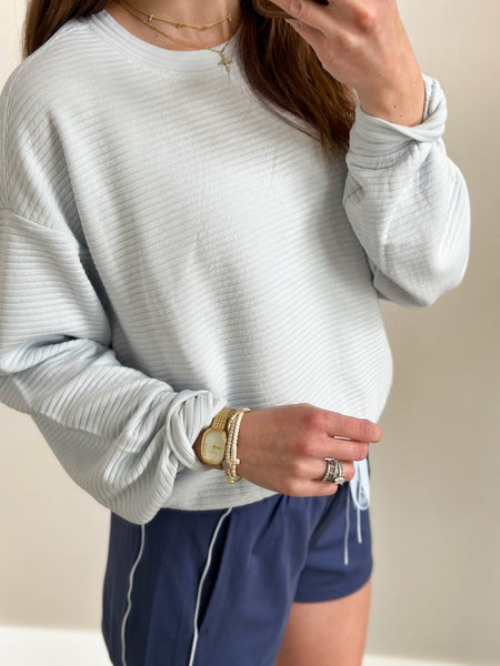 Core Ribbed Crews [dreamer blue & taupe]