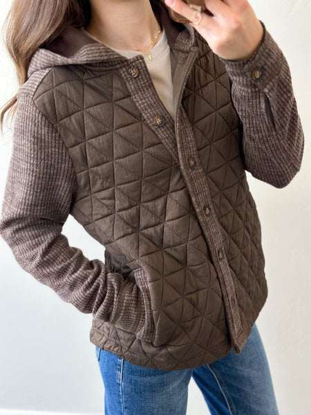 Promised Comfort Hooded Quilted Shacket [3 colors]