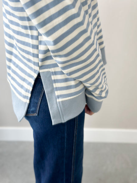 Becki Blue Stripe Pullover