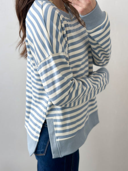 Becki Blue Stripe Pullover