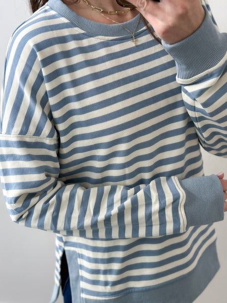 Becki Blue Stripe Pullover